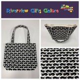 Medium Tote Bag - Black Cats on White Medium Tote Bag - Black Cats on White